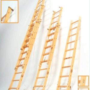 Scala in legno di abete ad appoggio a sfilo a 3 elementi - Gradini 10+10+10