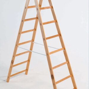 Scala in legno a libro a doppia salita con tappi in gomma - Gradini 5