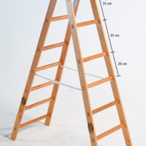 Scala in legno a libro a doppia salita tipo Modena con tappi - Gradini 5