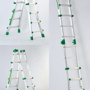 Scala telescopica in alluminio "multiposition" - Gradini 4x4 - Con barra stabilizzatrice
